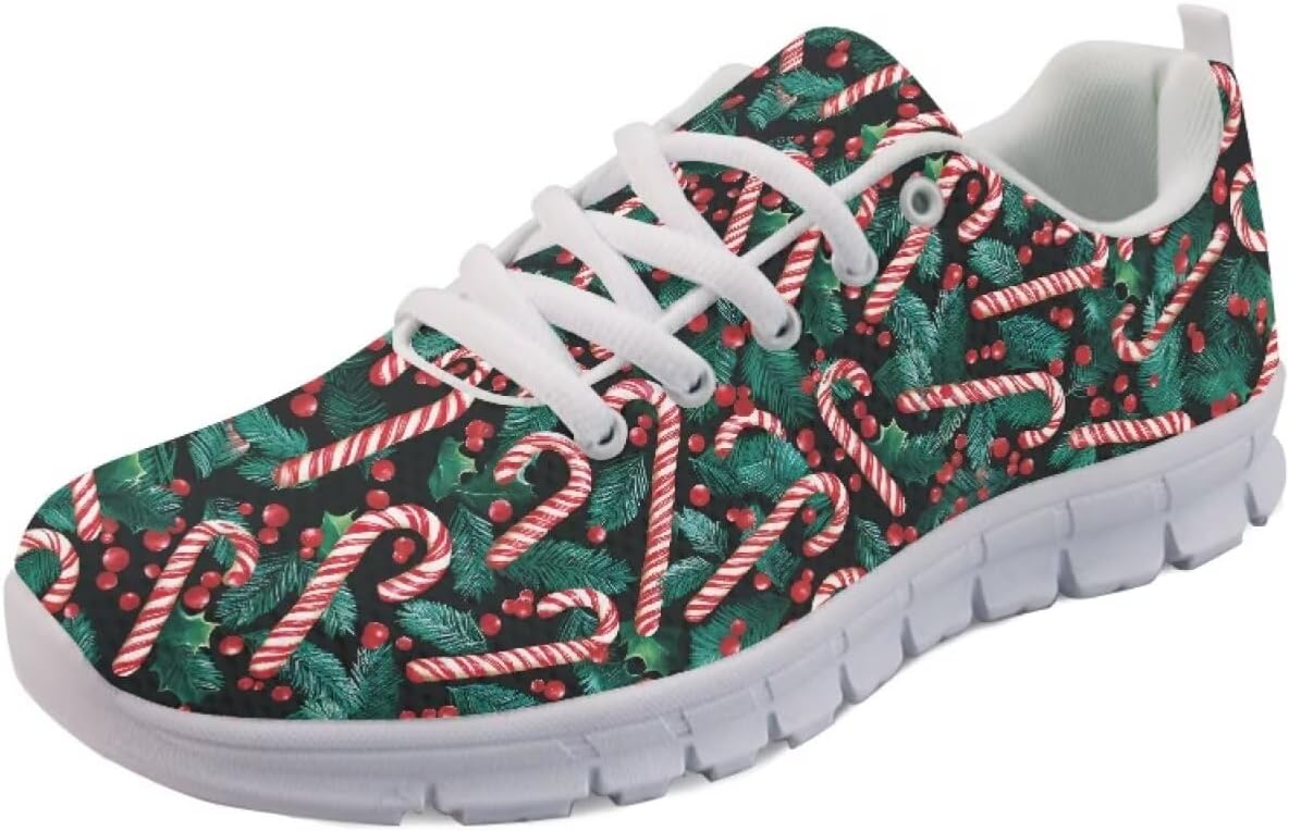 

Кроссовки Forchrinse Green Galaxy Starry Space Nebula для мужчин и женщин, легкие спортивные туфли для занятий в зале и бега, Christmas Candy Cane
