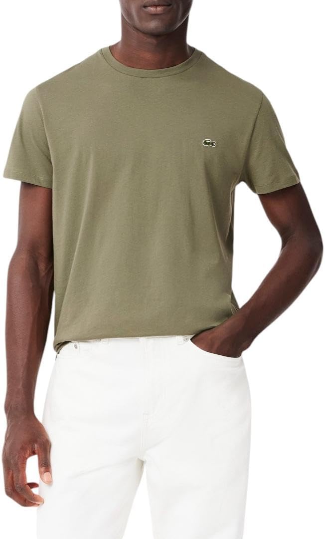 

Мужская футболка Lacoste с коротким рукавом и круглым вырезом из джерси Pima, Khaki, Хаки, Мужская футболка Lacoste с коротким рукавом и круглым вырезом из джерси Pima, Khaki