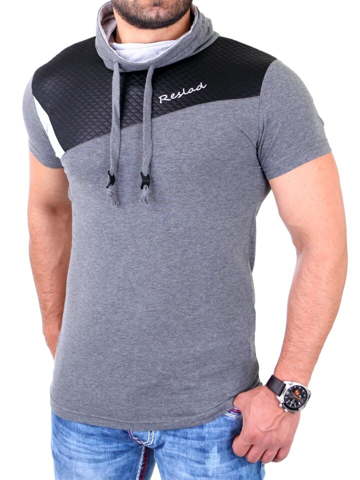

Футболка RESLAD T-Shirt Schalkragen, антрацит