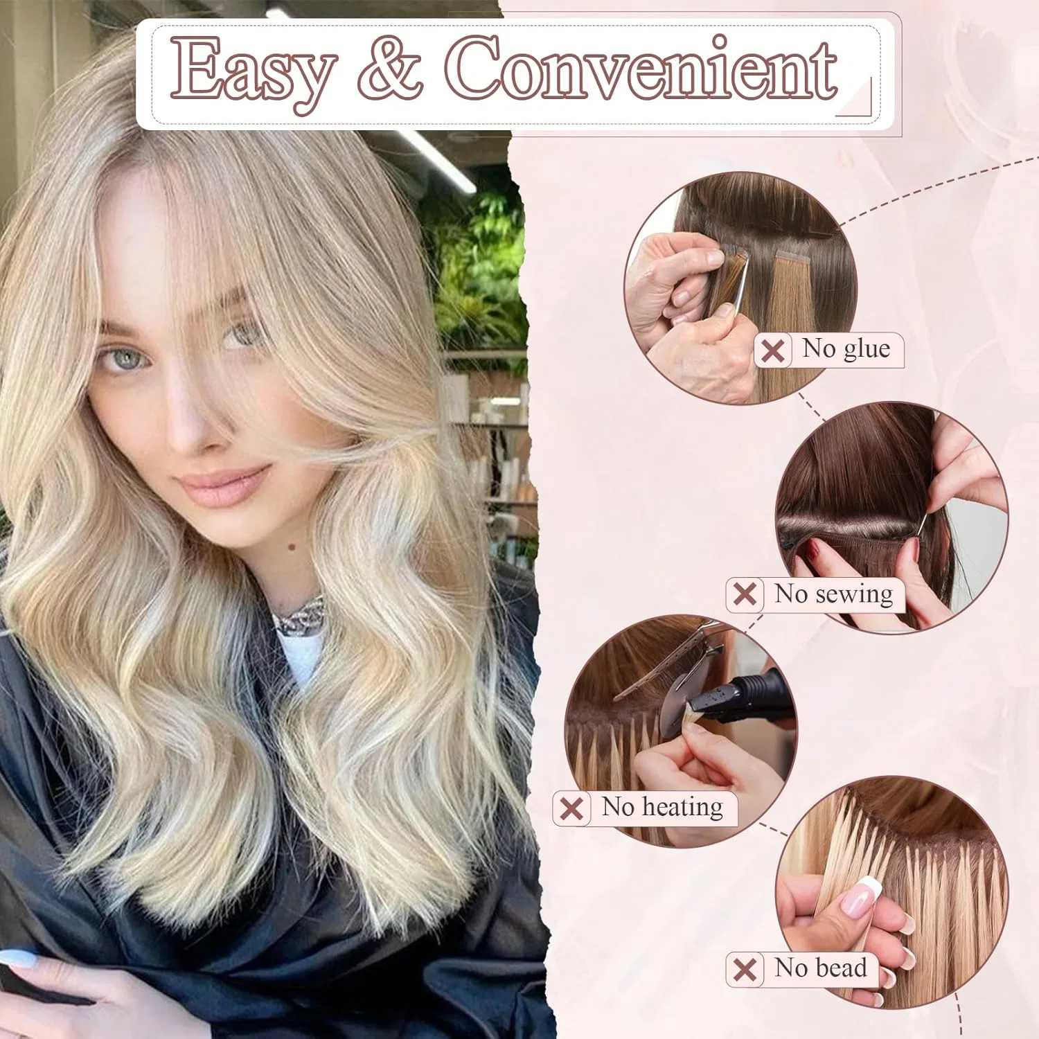 Наращивание волос на невидимой леске SEGO Hair Halo, 40 см Sego, #12/613 Golden Brown With Bleached Blonde — фото 4