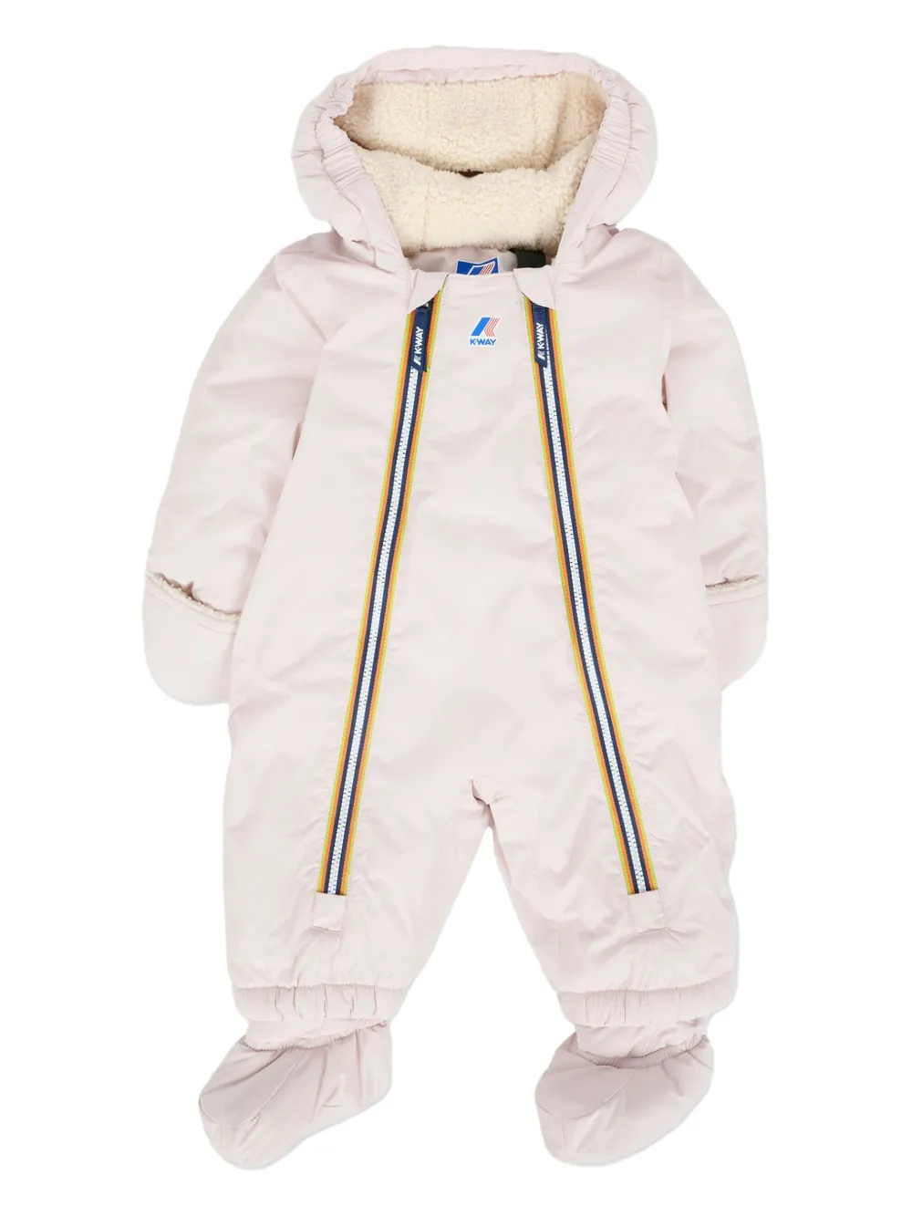 

Дутый комбинезон с капюшоном K Way Kids, розовый