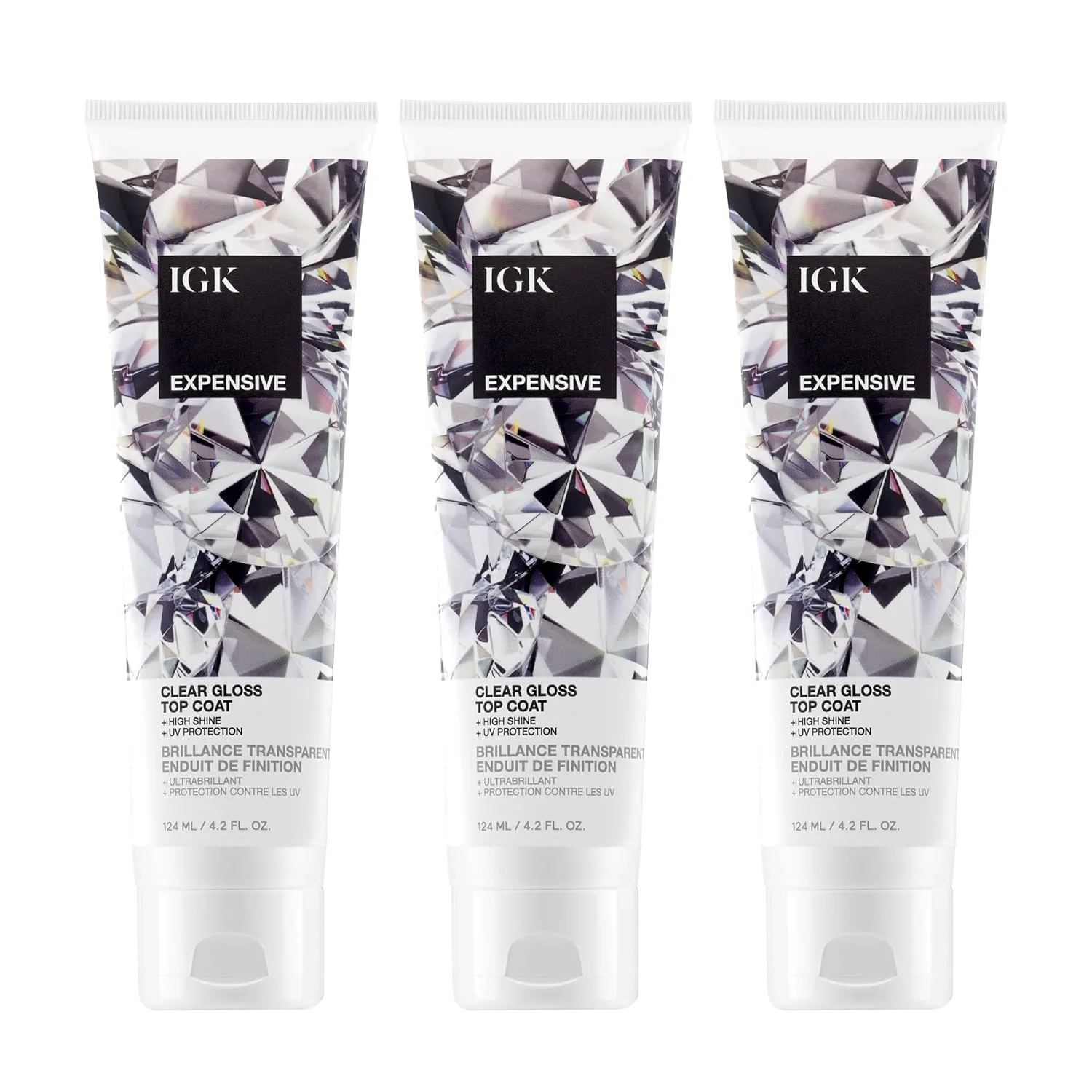 IGK Expensive Amla Oil Hi-Shine Topcoat - средство для придания блеска в душе, защиты от УФ-излучения и усиления цвета - веганский продукт, не тестируется на животных. 124 мл (3 шт.)