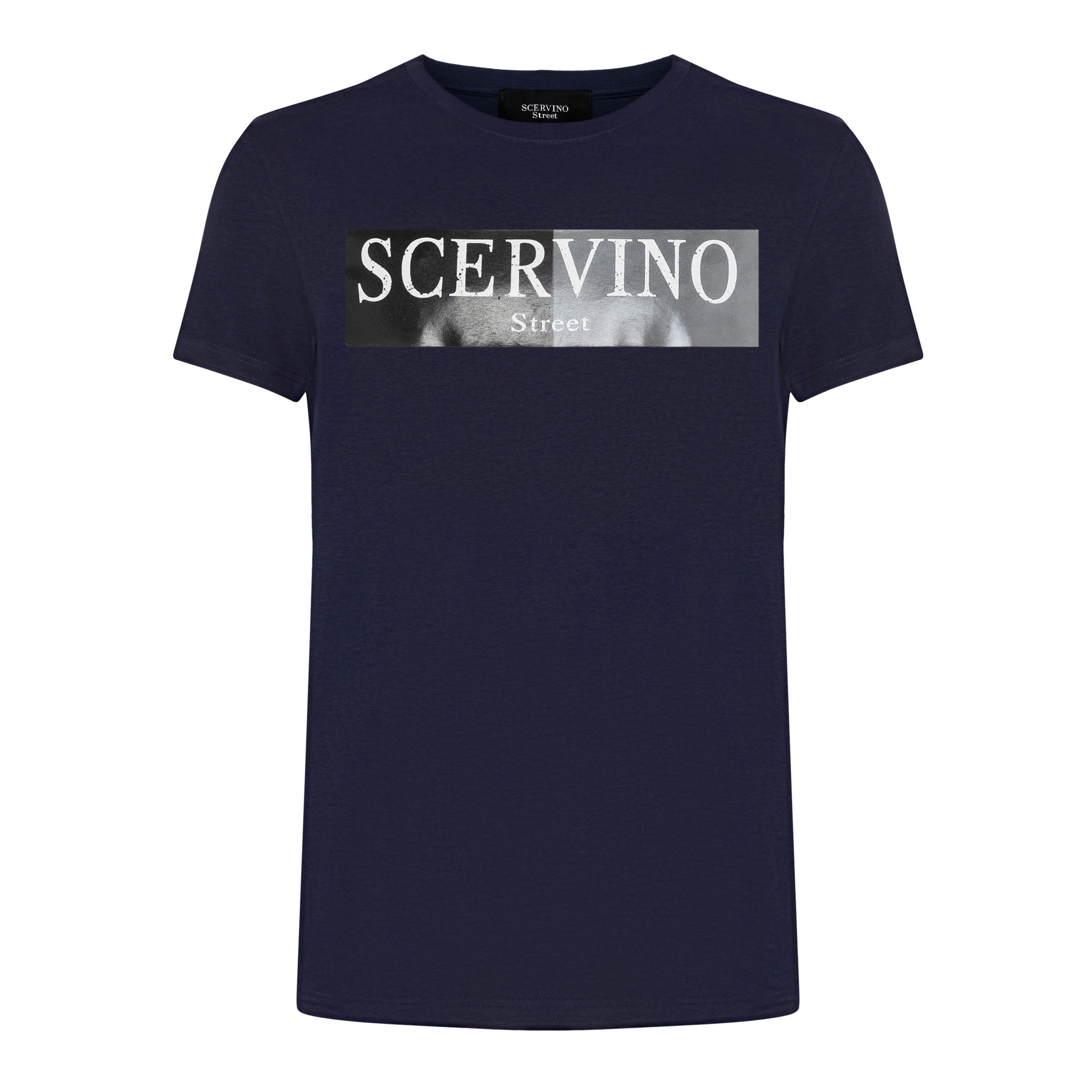 

Синяя хлопковая мужская футболка Ermanno Scervino