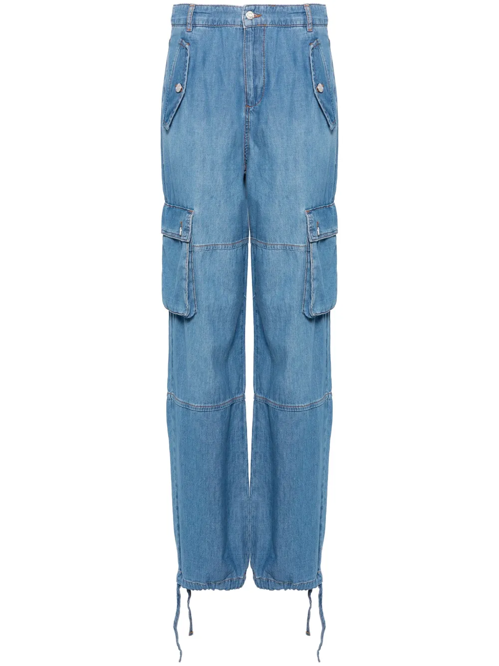 

Джинсы карго с завышенной талией MOSCHINO JEANS, синий