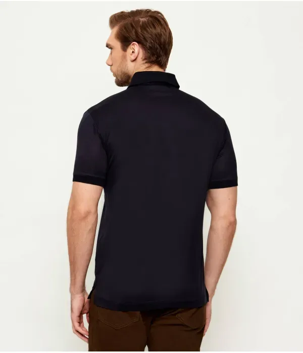 Полюс regular fit Emporio Armani, темно-синий — фото 3