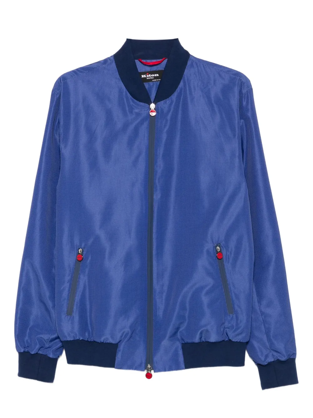 

Клетчатый бомбер на молнии Kiton, синий
