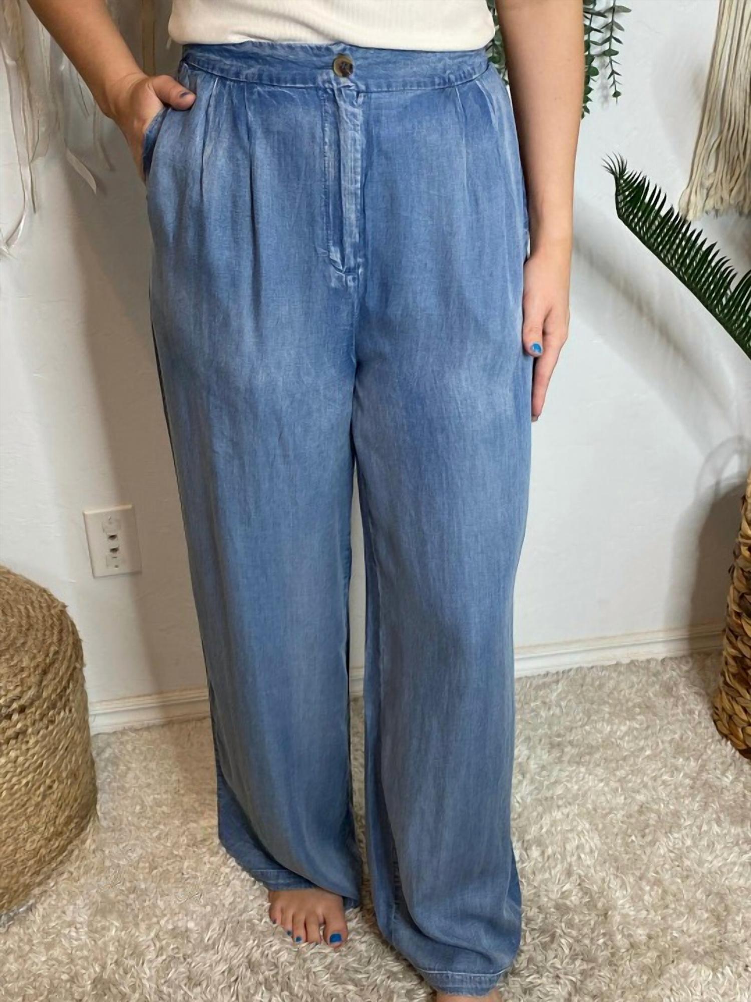 

Широкие брюки из шамбре Blu Pepper, цвет chambray