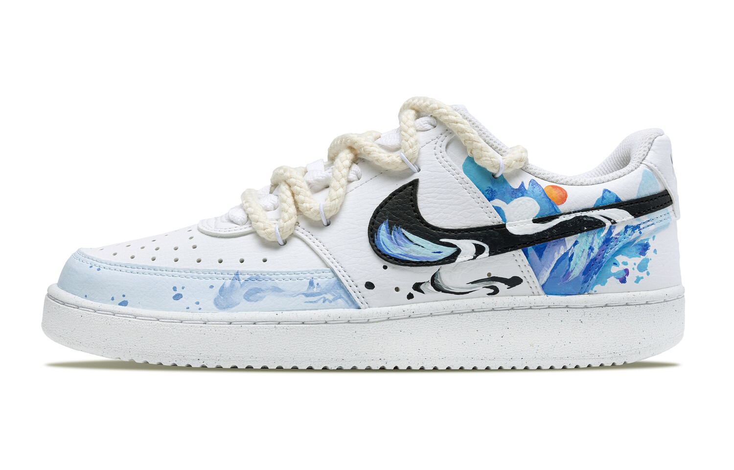 

Кроссовки Nike Court Vision 1 Skateboarding Shoes Men Low-top White/blue, синий
