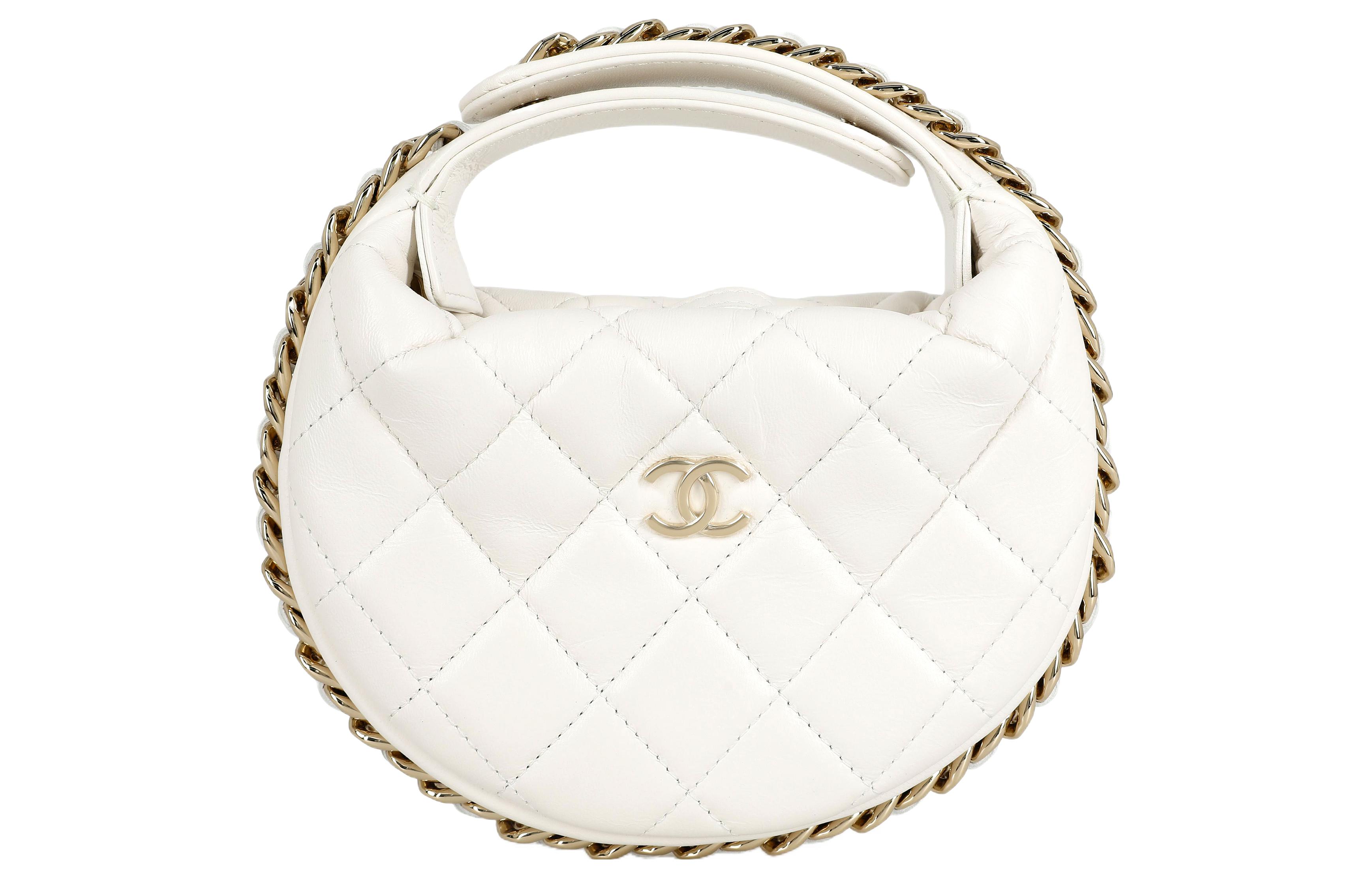 

Chanel 23C Ранняя весна Клатч из овчины, сумка-полумесяц, мини-сумочка для женщин, белая