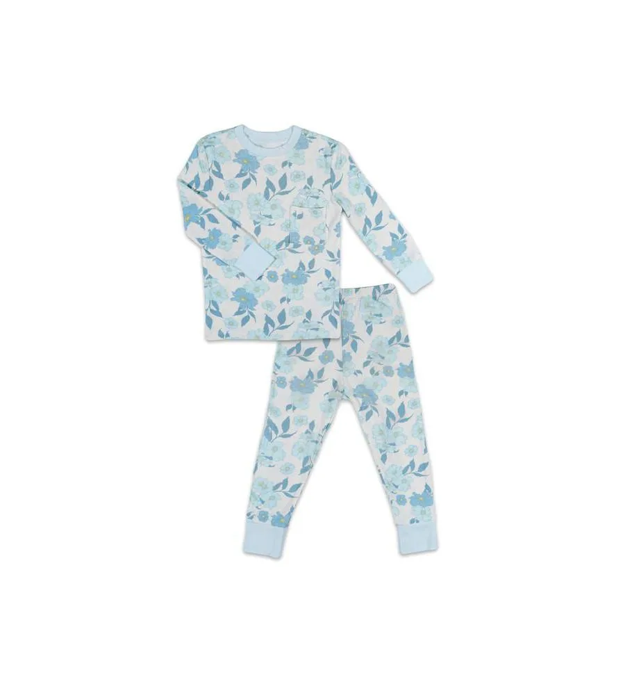 Детская пижама Emerson с длинными рукавами, облегающая, из двух частей Everly Grey, Periwinkle