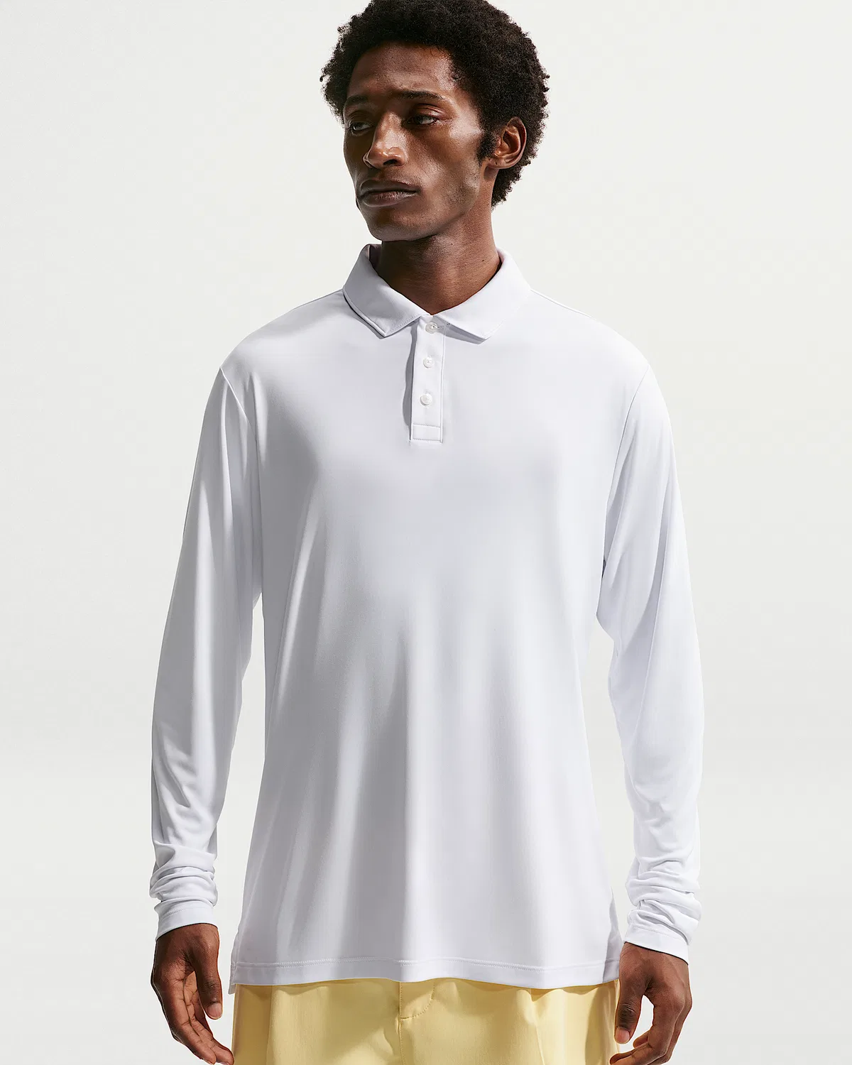 Мужское длинное поло Nike Par Dri-FIT с логотипом, White/White