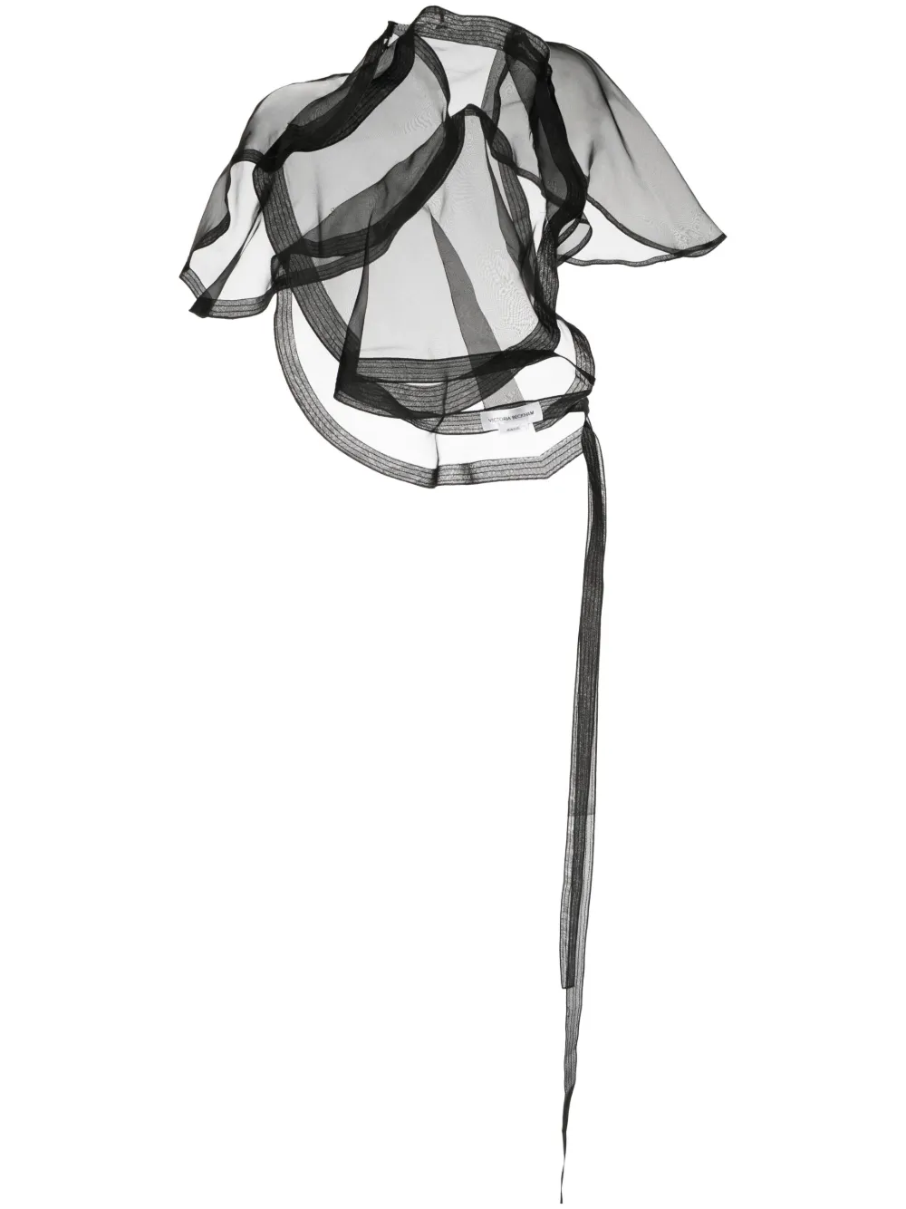 

Укороченный полупрозрачный топ VICTORIA BECKHAM, черный