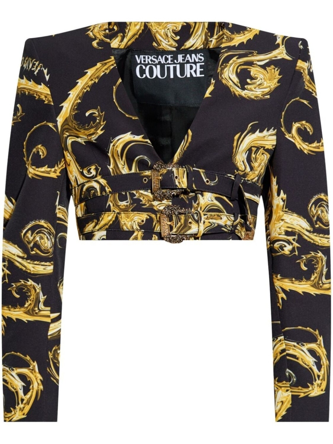 

Versace Jeans Couture укороченная куртка с принтом в стиле барокко, черный