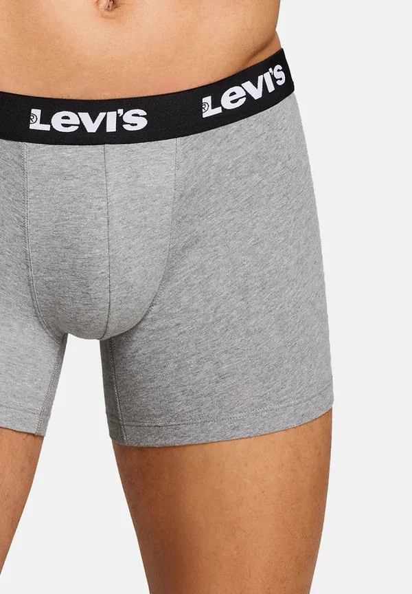 Трусы мужские Levi's Repeat Logo Boxer 6 Pack, средний серый меланж — фото 3
