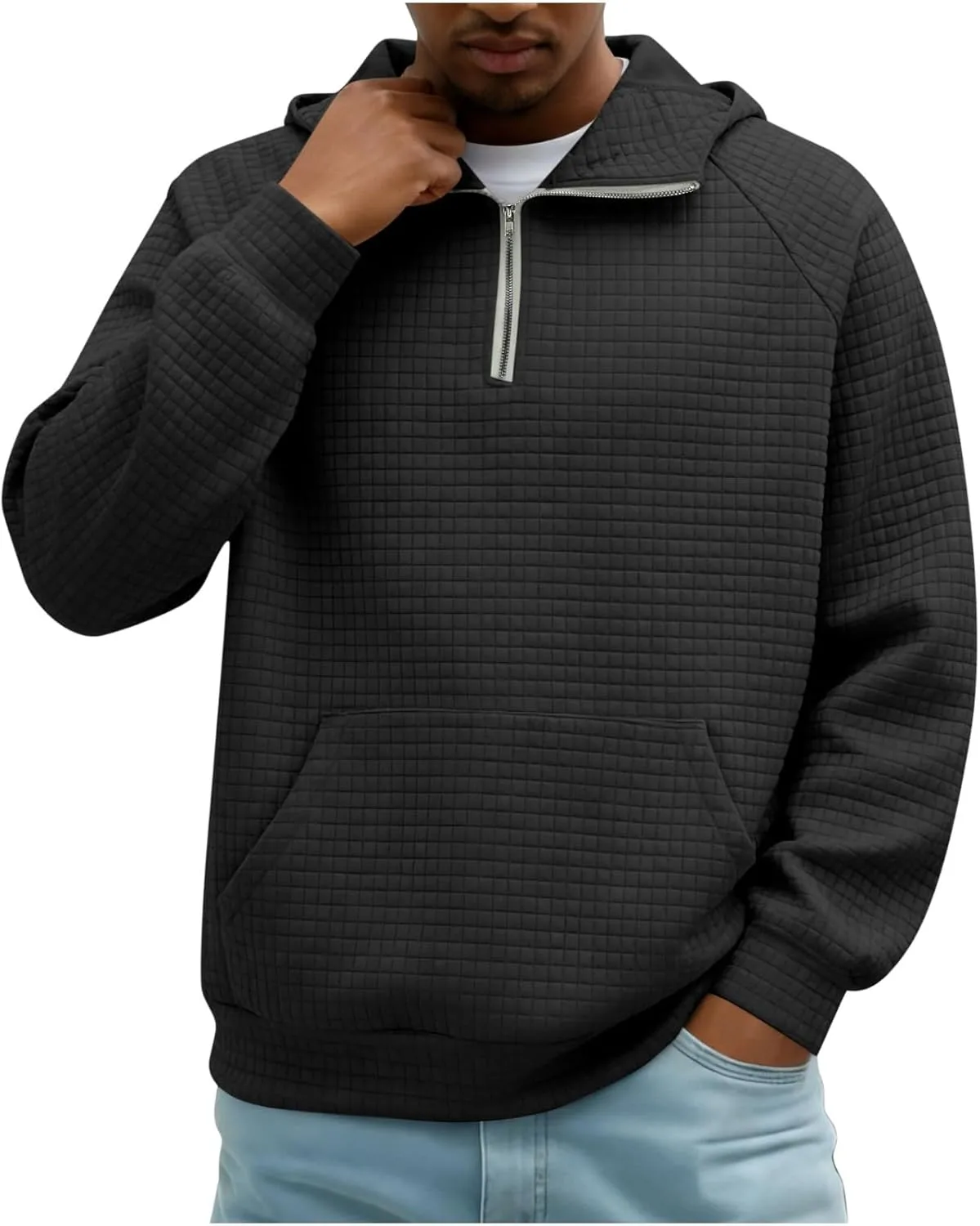 

Мужская худи на молнии с длинными рукавами, легкая, свободного кроя, с карманами