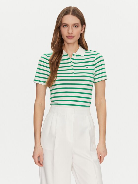 

Рубашка поло облегающего кроя 1985 WW0WW43225 Tommy Hilfiger, зеленый
