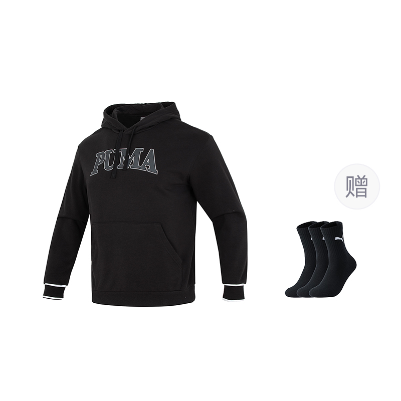

Мужские толстовки с капюшоном, средней и стандартной длины Puma, черный (includes 3 pairs of puma socks)