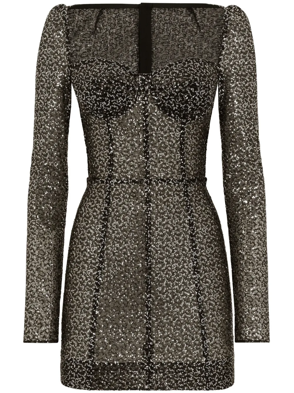 

Платье мини с пайетками DOLCE & GABBANA, черный