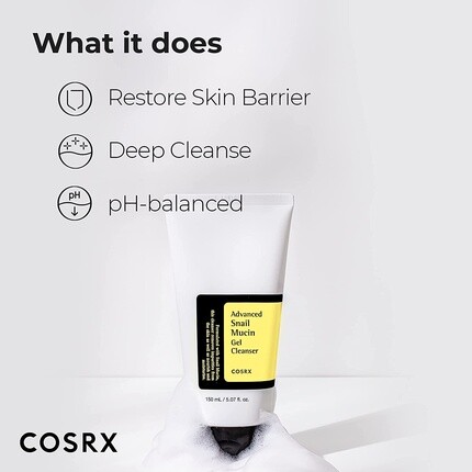 Крем для лица Cosrx — Advanced Snail Mucin Gel Cleanser 5 жидких унций / с фильтратом секрета улитки, 150 мл — фото 3