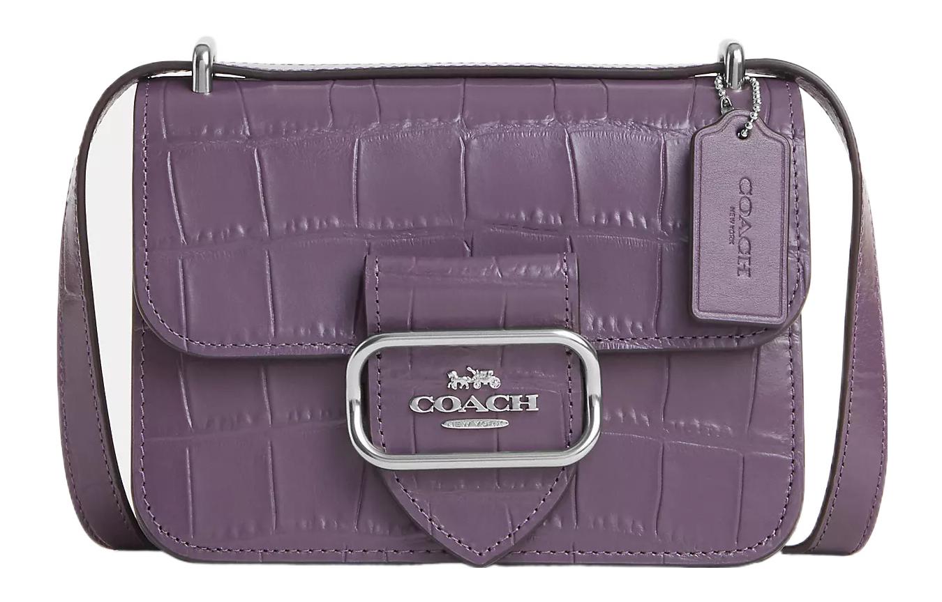 

Кожаная сумка через плечо Morgan, кроссбод Trumpets женская фиолетовая COACH