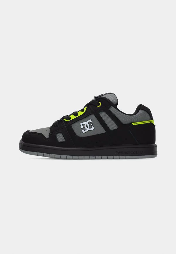 Детские скейтерские кроссовки stag унисекс Dc Shoes, Black/Grey/Lime — фото 2
