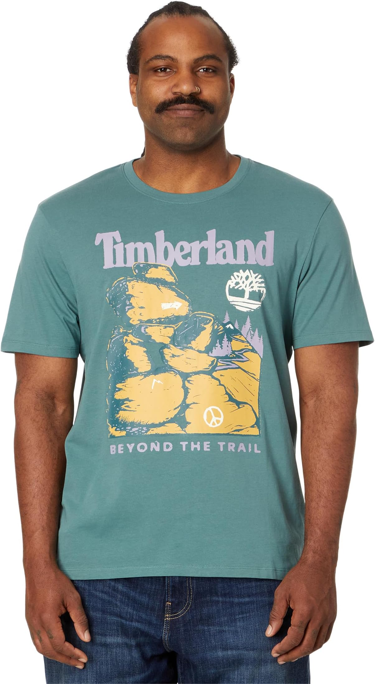 

Футболка Timberland Front Graphic Short Sleeve Tee, цвет Sea Pine