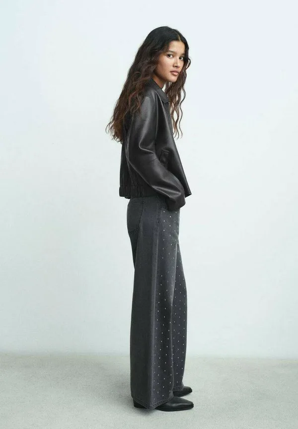 Куртка из искусственной кожи для подростков Mango Kids, Black — фото 3