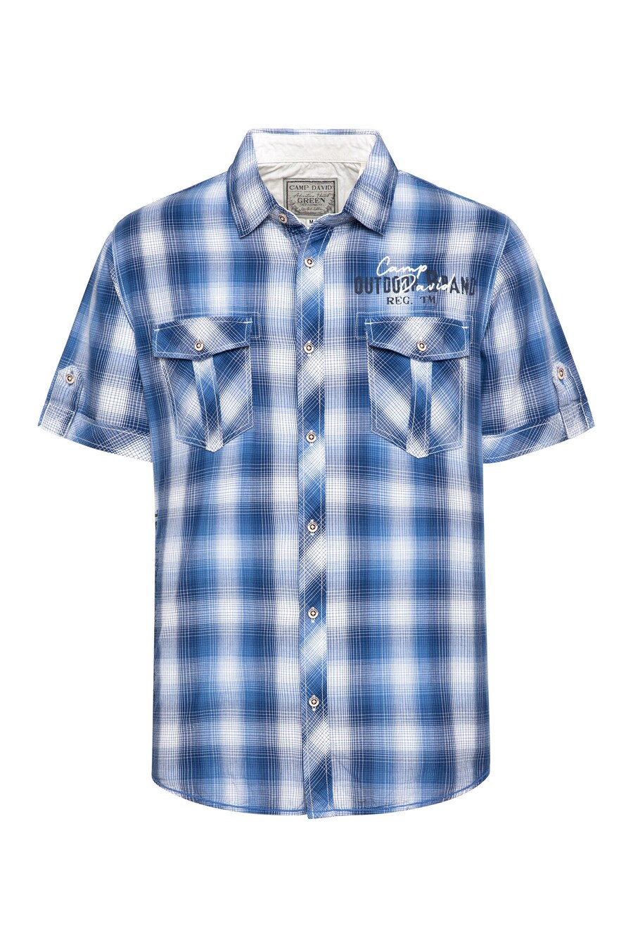 

Рубашка на пуговицах классического кроя CAMP DAVID, синий/светло-синий