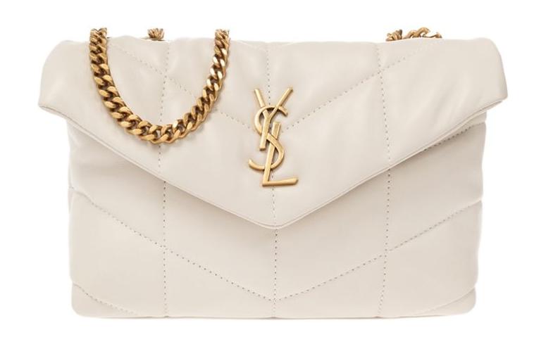 

SAINT LAURENT Сумка через плечо из овчины, женская, белая