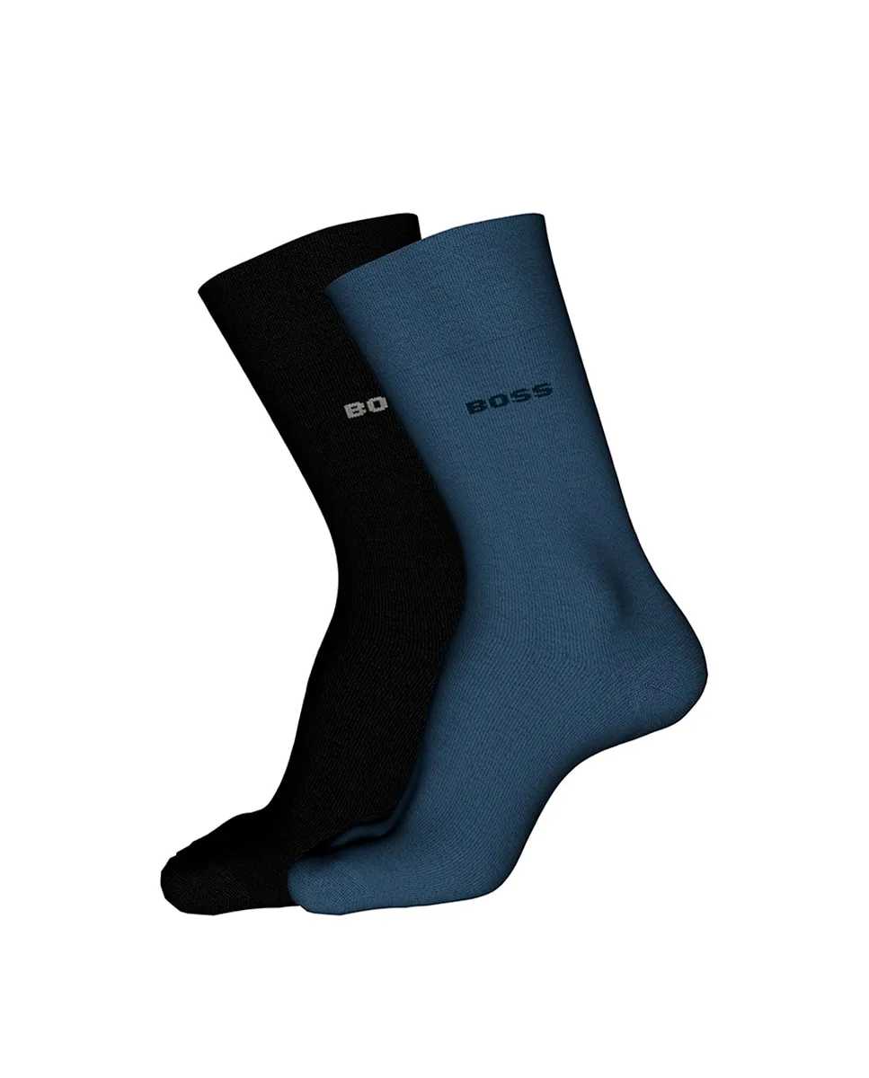

Набор из двух мужских носков из бамбука, универсальный размер Boss, темно-синий