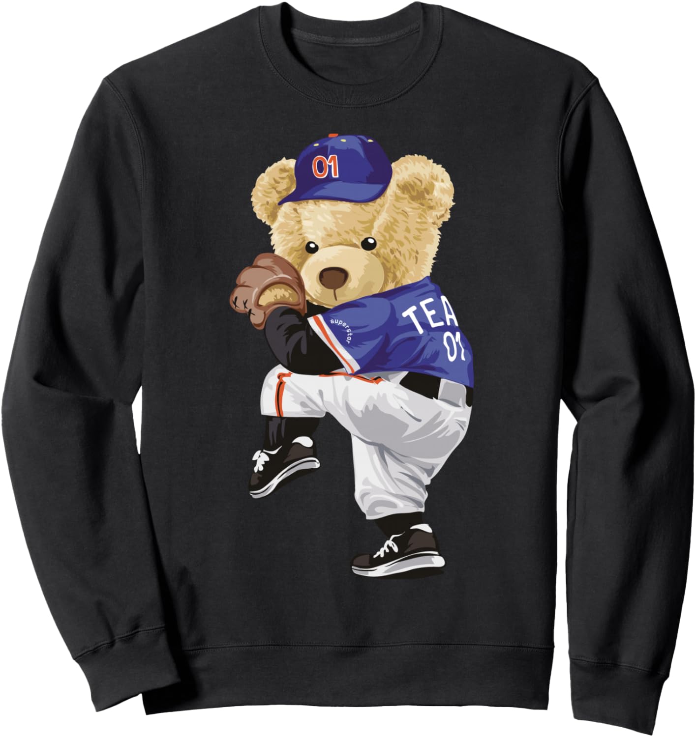 

Милая толстовка с изображением плюшевого мишки-бейсболиста Bersll, черный