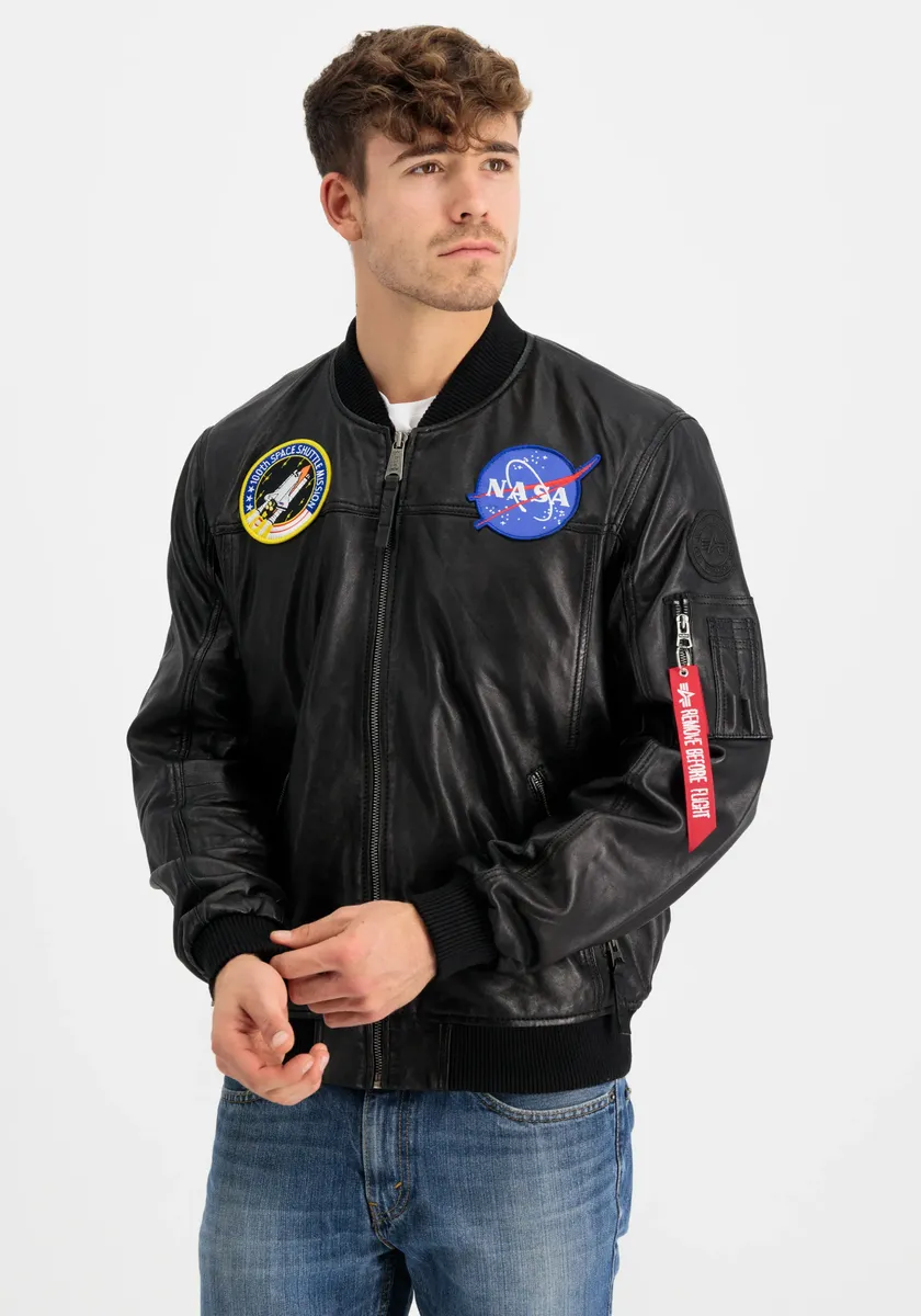 

Куртка-бомбер Alpha Industries " Alpha Industries Мужчины - Куртки-бомберы MA-1 LW NASA Leather", черный