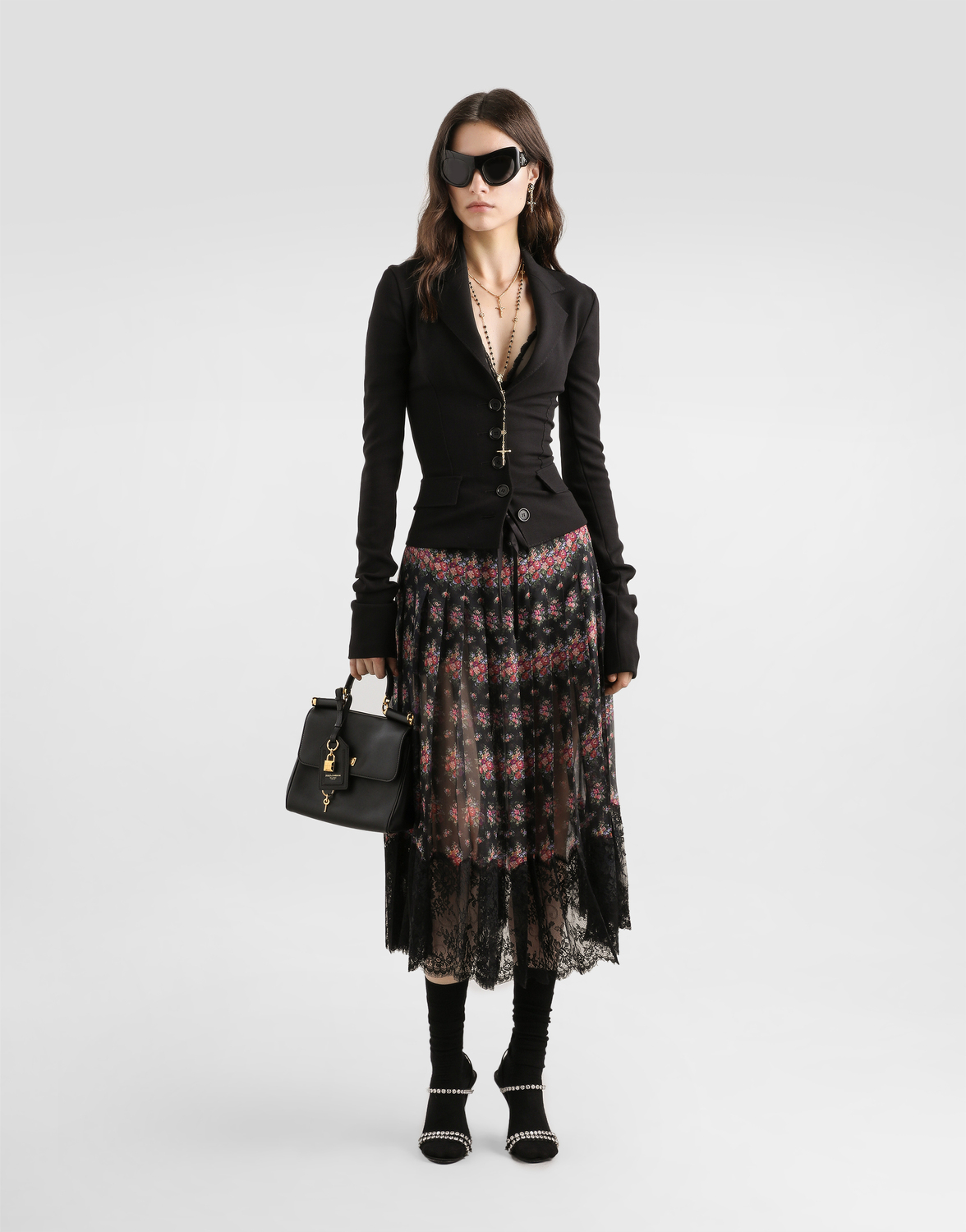 Однобортный пиджак из шерстяного канваса DOLCE & GABBANA, черный — фото 2
