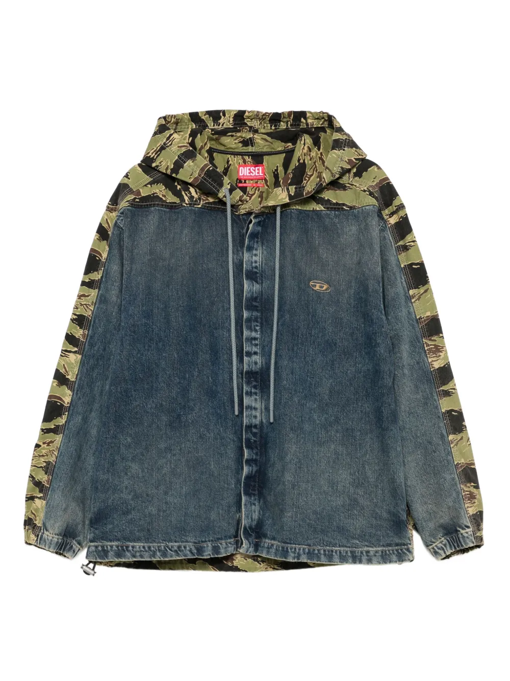 

Джинсовая куртка с камуфляжными вставками DIESEL, синий