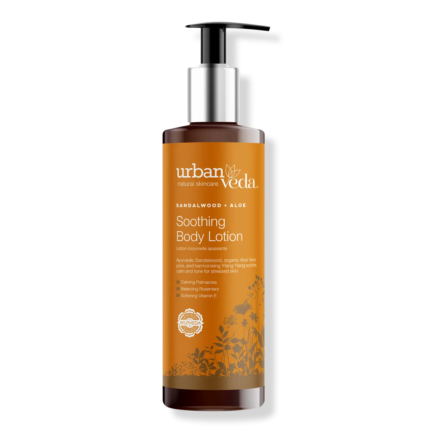 

Успокаивающий спа-лосьон для тела с сандалом и алоэ вера. Легкое увлажняющее средство для тела. Urban Veda