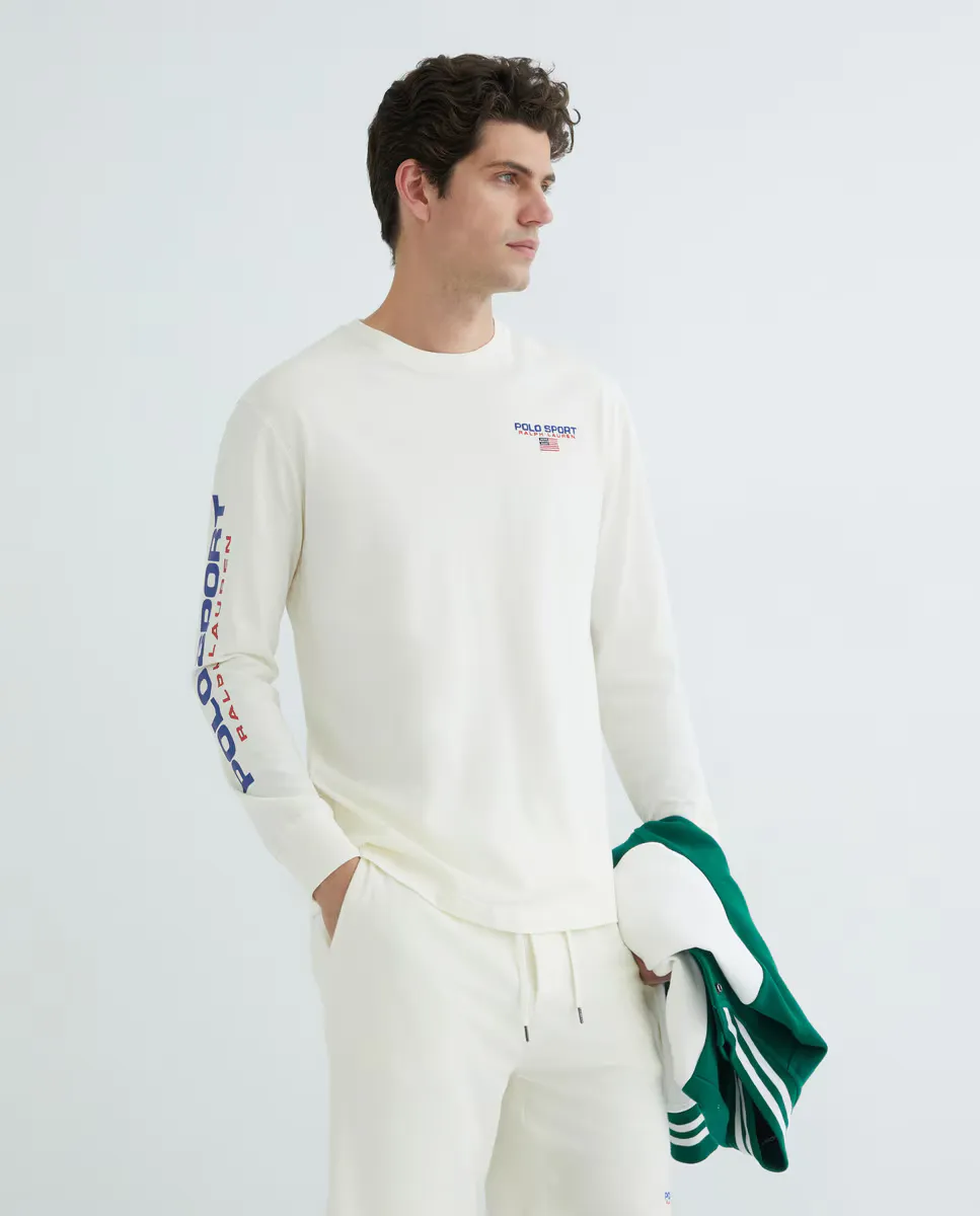 

Мужская хлопковая футболка-поло Sport Polo Ralph Lauren, кремовый