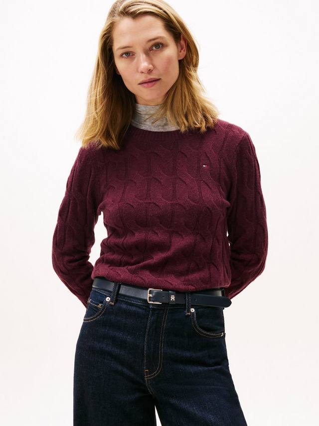 

Мягкий джемпер из кабельной шерсти Tommy Hilfiger, Dark Red