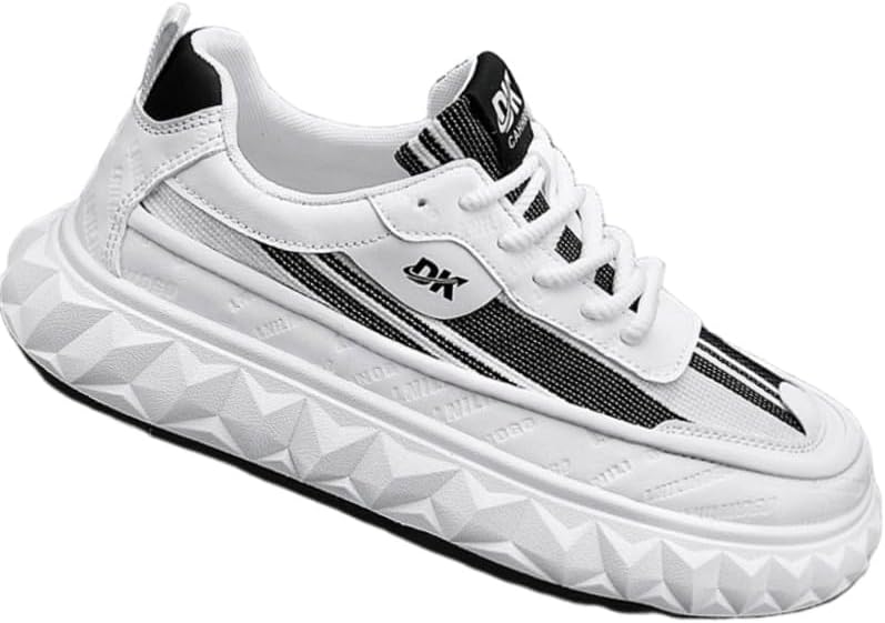 

Летние мужские кроссовки больших размеров для повседневного спорта - стильные и дышащие - подходят для улицы и ежедневной носки Fmshi, белый/черный