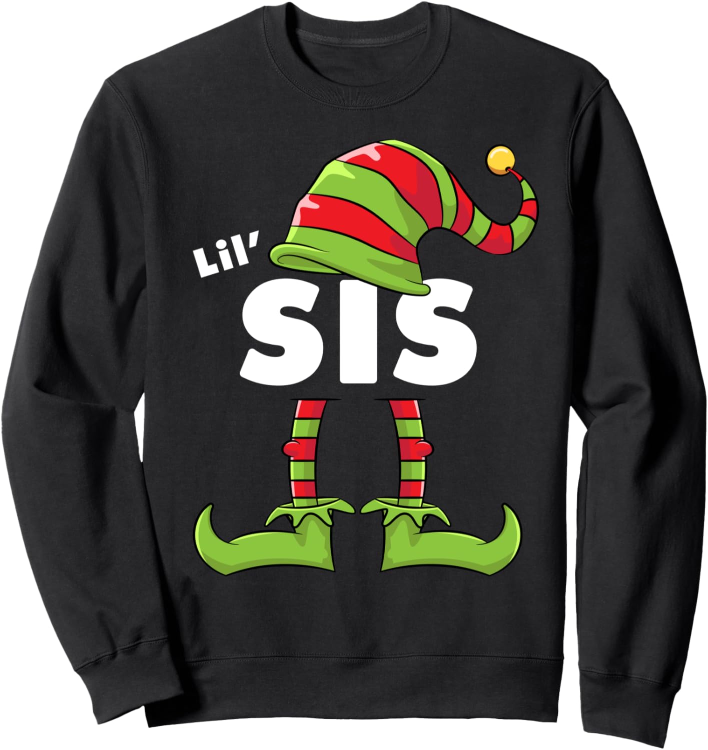 

Забавная семейная толстовка с рождественским костюмом эльфа для младшей сестры Family Matching Christmas Costumes, черный