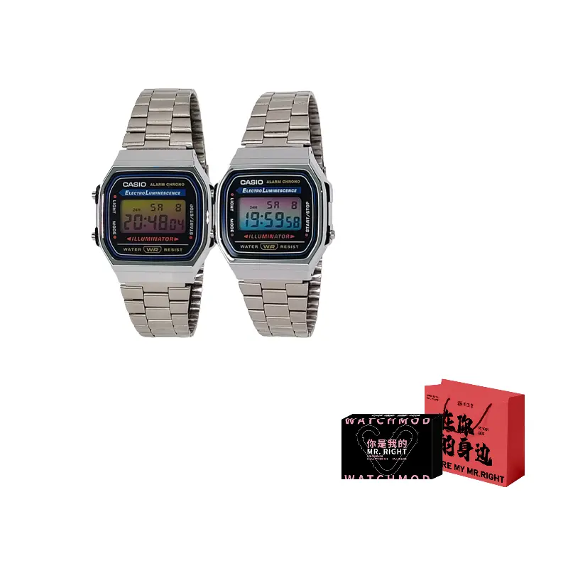 

CASIO Ретро серия Love Confession Box кварцевый механизм браслет из нержавеющей стали мужские часы черный циферблат