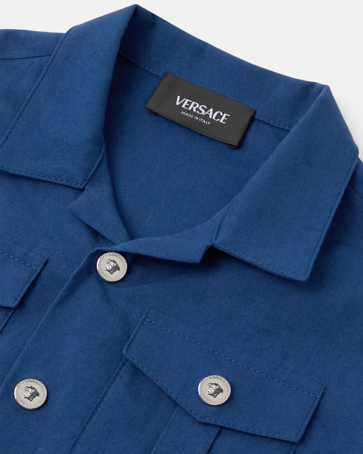 Детская хлопковая рубашка с вышивкой VERSACE, мультиколор — фото 4