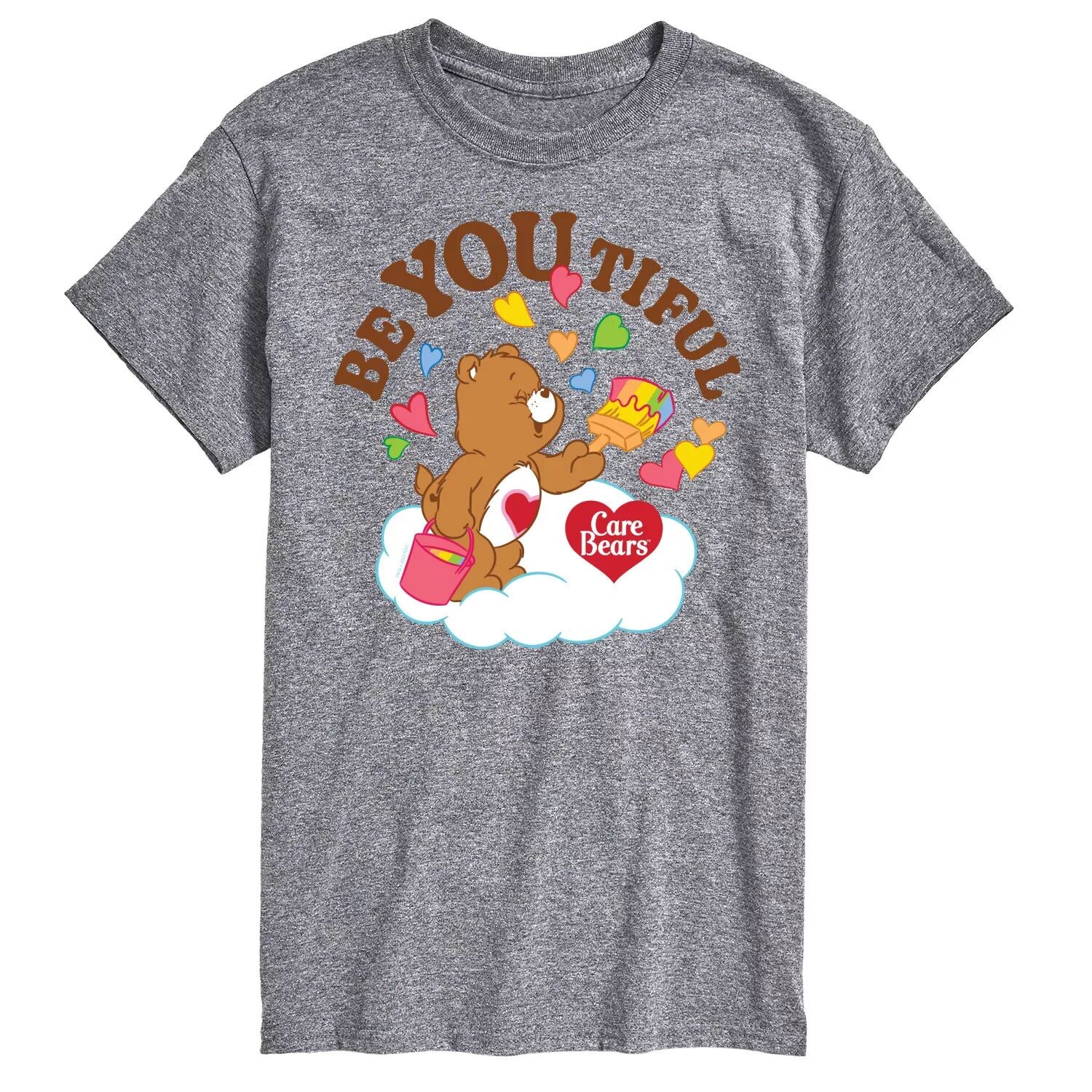 

Футболка с рисунком Big & Tall Care Bears Be You Tiful Licensed Character, серый