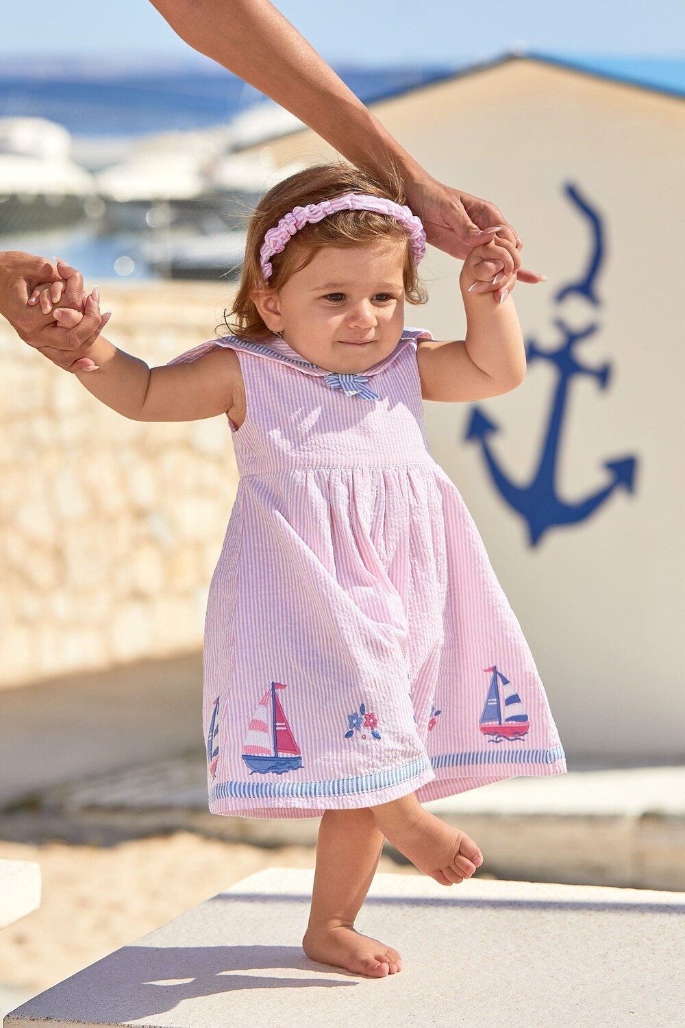 

Детское платье с аппликацией Jojo Maman Bébé, розовый