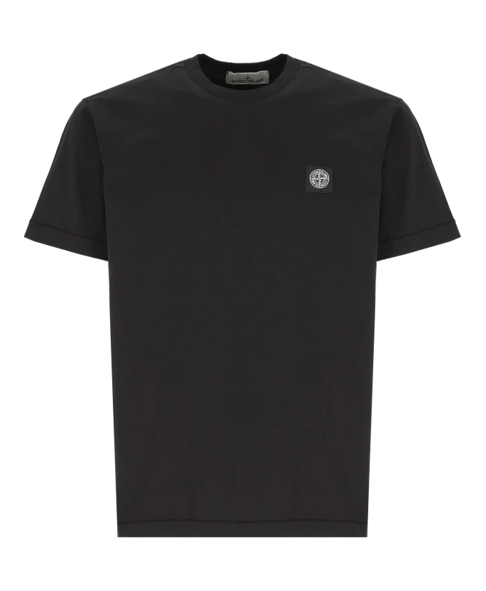 

Хлопковая футболка с логотипом Stone Island, черный