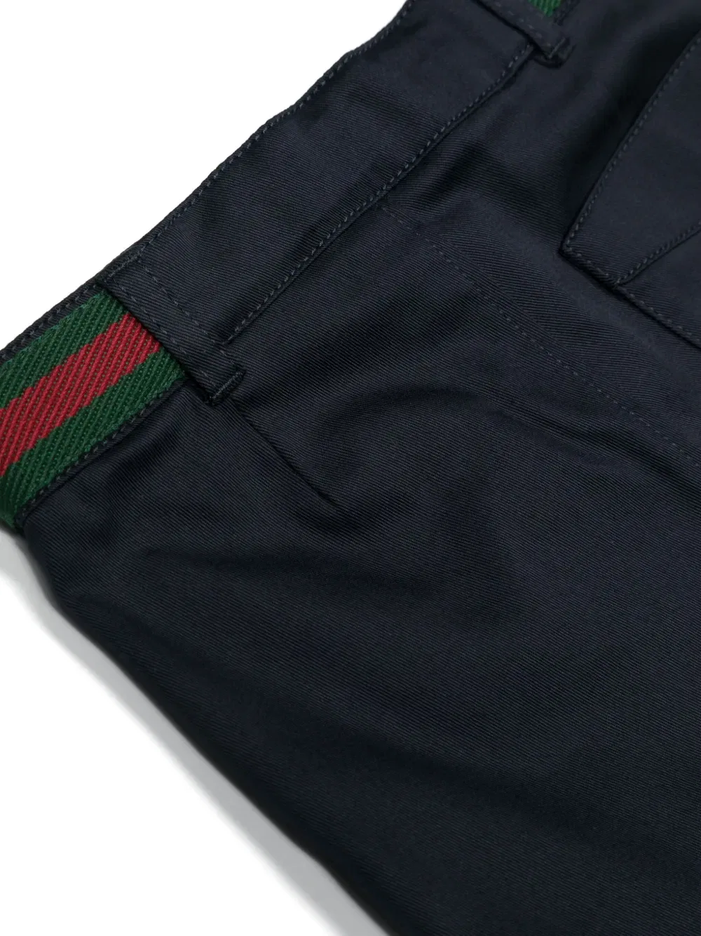 Брюки из хлопковой смеси с полосками Web-stripe Gucci Kids, синий — фото 3