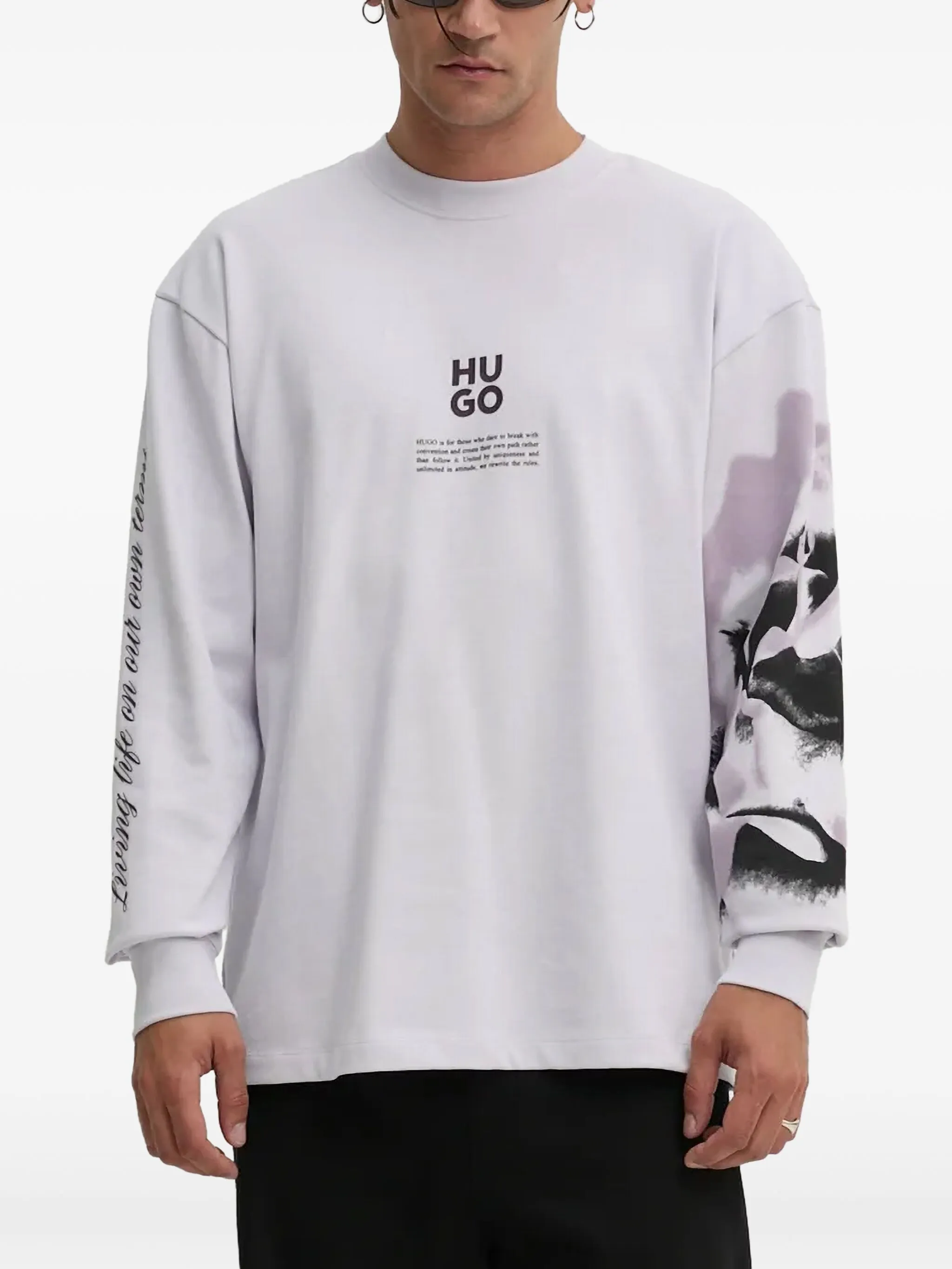 

Толстовка с графичным принтом Hugo, фиолетовый