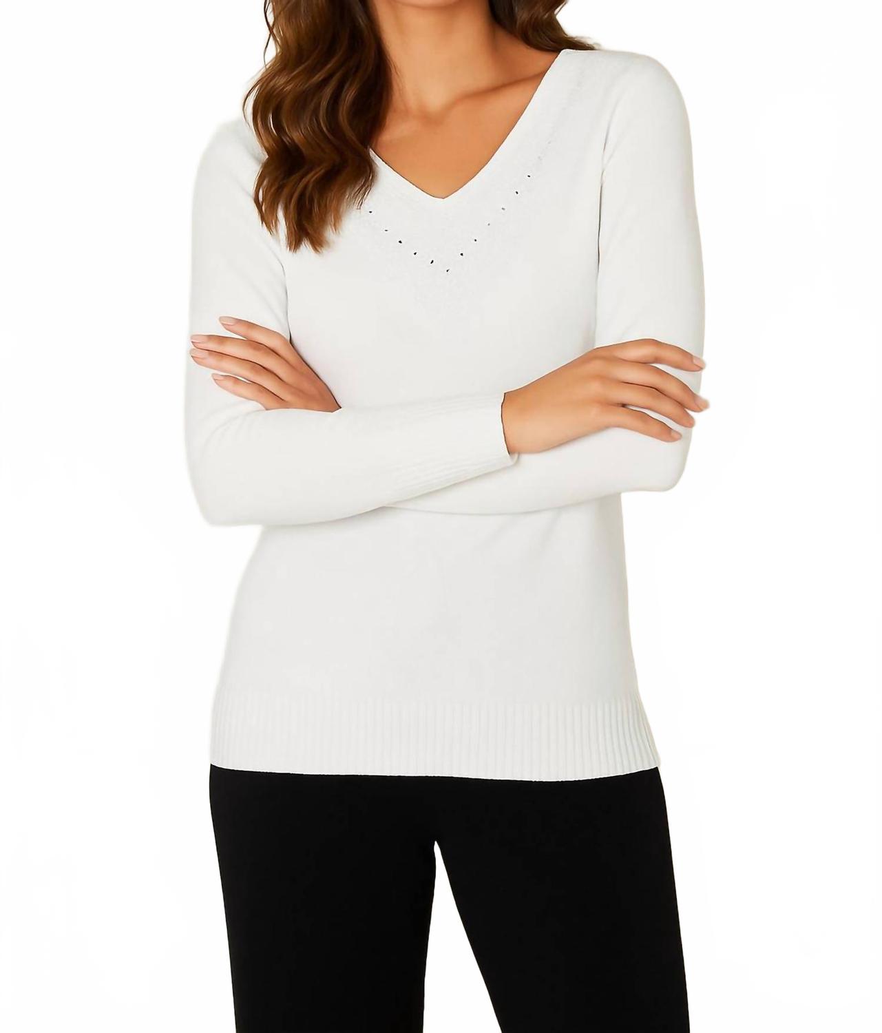 

French kyss Плетеный топ с V-образным вырезом, белый