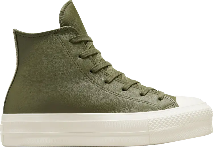 

Кроссовки Wmns Chuck Taylor All Star Lift Platform Leather High 'Utility Egret', зеленый