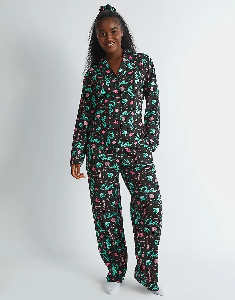 

Пижамный комплект Skinnydip London Mushu черного цвета