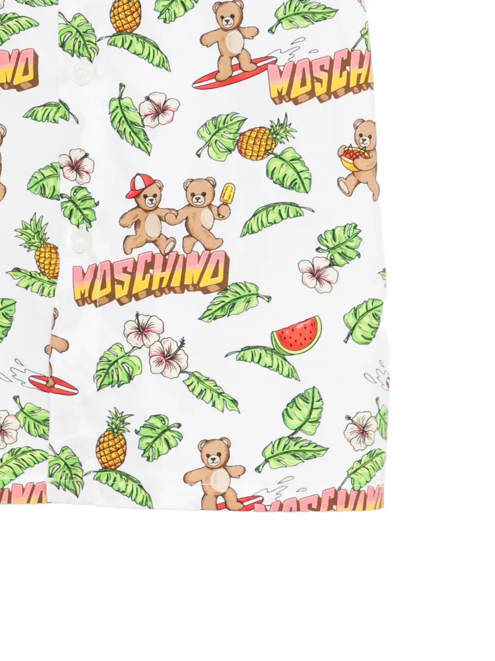 Рубашка с тропическим принтом Moschino Kids, белый — фото 3